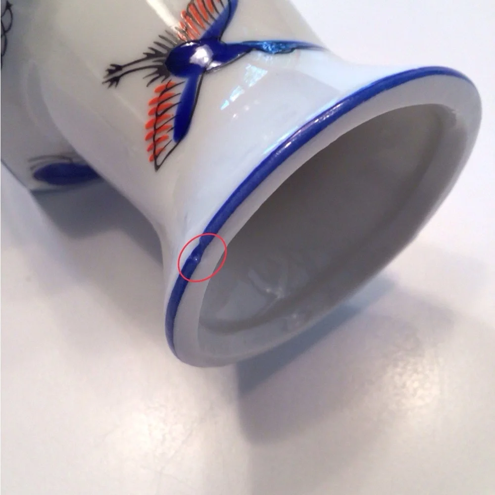 Asian Hand Painted Vase Porcelain Japan Vintage Decor